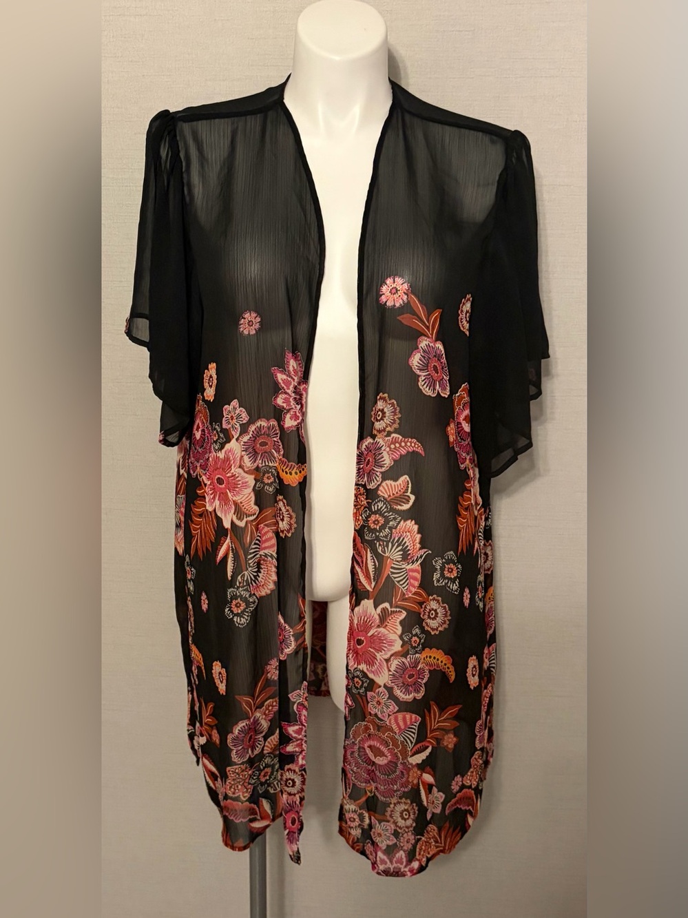 Women’s Size 0X Maurice’s Sheer Floral Kimono Cardigan